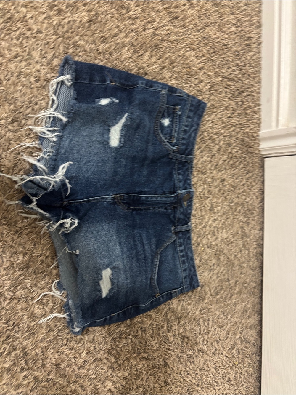 SO Distressed Dark Blue Denim Cutoff Shorts